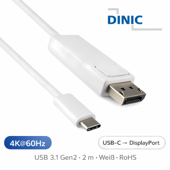 USB 3.1 Kabel Typ C Stecker auf DisplayPort Stecker