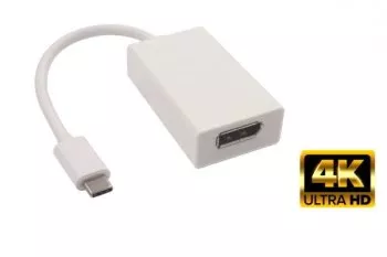 Adattatore da USB 3.1 Tipo C maschio a DisplayPort femmina, 4K*2K@60Hz, bianco, confezione in blister