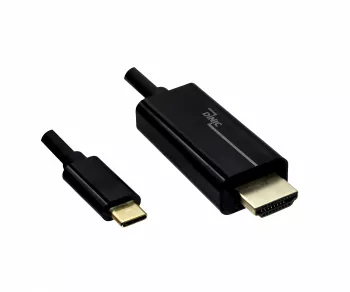 USB 3.1 cable type C plug to HDMI, 4K2K@60Hz, HDCP, HDR, DP-ALT, black, 2.00m, DINIC box with Euro hole