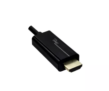 USB 3.1 cable type C plug to HDMI, 4K2K@60Hz, HDCP, HDR, DP-ALT, black, 2.00m, DINIC box with Euro hole