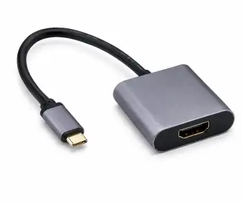 Adaptador USB C a HDMI, aluminio, conector USBC a toma HDMI, 4K*2K@60Hz, HDR,HDCP, gris espacial, DINIC polybag