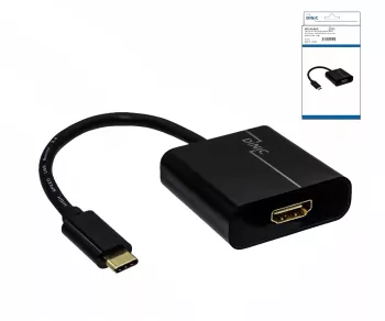 Adapter USB Typ C St. auf HDMI Buchse, 4K*2K@60Hz, HDR, schwarz, DINIC Box