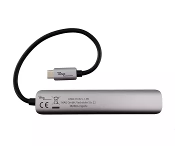USB-C 5-in-1 docking station, HDMI 4K/60Hz, RJ45, 3x USB-A (5G), aluminium, silver