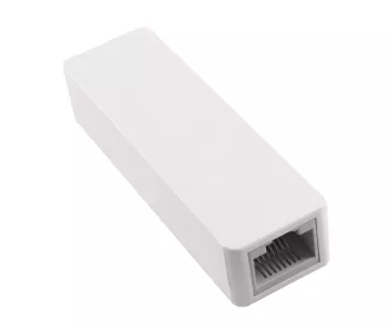 Adapter USB C Stecker / RJ45 Gbit LAN, 10/100/1000 Mbps mit Auto-Erkennung, weiß, DINIC Box mit Euroloch, Länge 0,20m