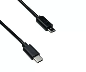 USB 3.1 kábel typu C – micro B, čierny, DINIC Box s euro otvorom, 1 m