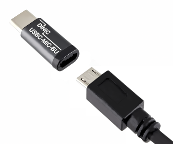 Adapter, USB C plug to micro USB socket aluminium, space grey