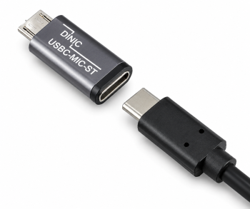 Adaptateur, Micro mâle vers USB C femelle, Box Alu, space gris, DINIC Box