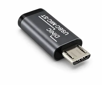 Адаптер, микро щепсел към USB C гнездо, алуминий, космическо сиво