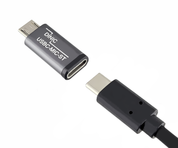 Adapter, mikro vtič v vtičnico USB C, aluminijasta škatla, vesoljsko siva, škatla DINIC