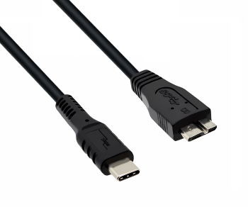 Kabel USB C auf USB 3.0 micro B, schwarz, 0,50m DINIC Polybag