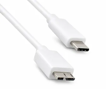 USB 3.1 кабел тип C - USB 3.0 micro B щепсел, бял, DINIC кутия с евроотвор, 1,00 м