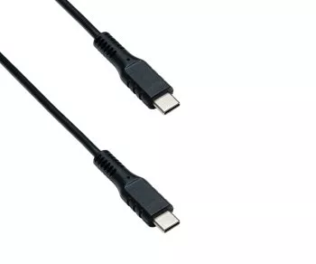 DINIC USB type C to C charging cable, 2x USB type C plug, 60W, 3A, OD: 3.5mm, black, DINIC box with Euro hole, 1.5m