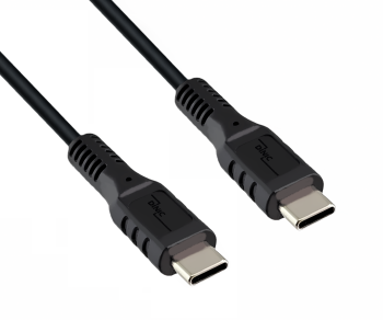 DINIC USB Type C to C Charging Cable, 2x USB Type C Male, 60W, 3A, OD: 3.5mm, Black, Polybag, 1m