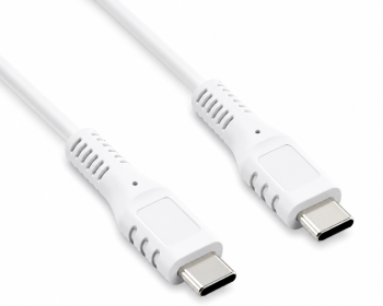 DINIC USB tüüp C-C laadimiskaabel, 2x USB tüüp C pistik, 60W, 3A, OD: 3.5mm, valge, DINIC karbis euroava, 1.5m.