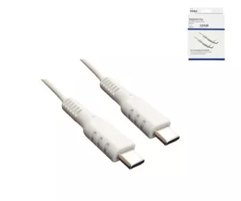 USB Typ C auf C Ladekabel, weiß, Box, 1.5m 2x USB Typ C Stecker, 60W, 3A, DINIC Box