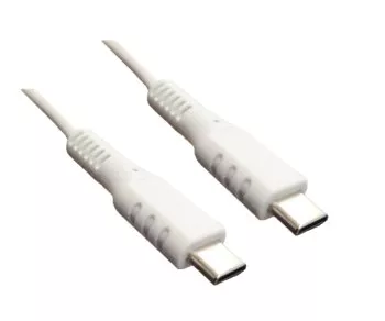 DINIC USB type C to C charging cable, 2x USB type C plug, 60W, 3A, OD: 3.5mm, white, DINIC polybag, 1.5m