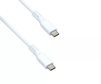 DINIC USB type C to C charging cable, 2x USB type C plug, 60W, 3A, OD: 3.5mm, white, DINIC polybag, 1.5m