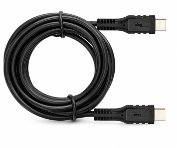 Cable de carga DINIC USB tipo C a C, 2 conectores USB tipo C, 60 W, 3 A, OD: 4,5 mm, negro, caja de cartón con orificio europeo, 3 m
