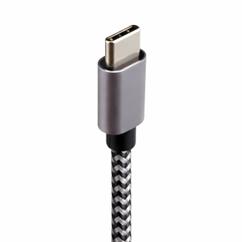 DINIC USB тип C към A зарядно кабел, HQ алуминиев конектор, 5V, 3A, найлонов кабел, Space Grey, промоционална кутия, 0,50 м