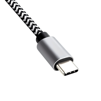 USB-C auf C 90° Ladekabel, HQ-Alu Stecker, 60w, Nylon Kabel, Space Grey, DINIC Box mit Euroloch, 0,50m