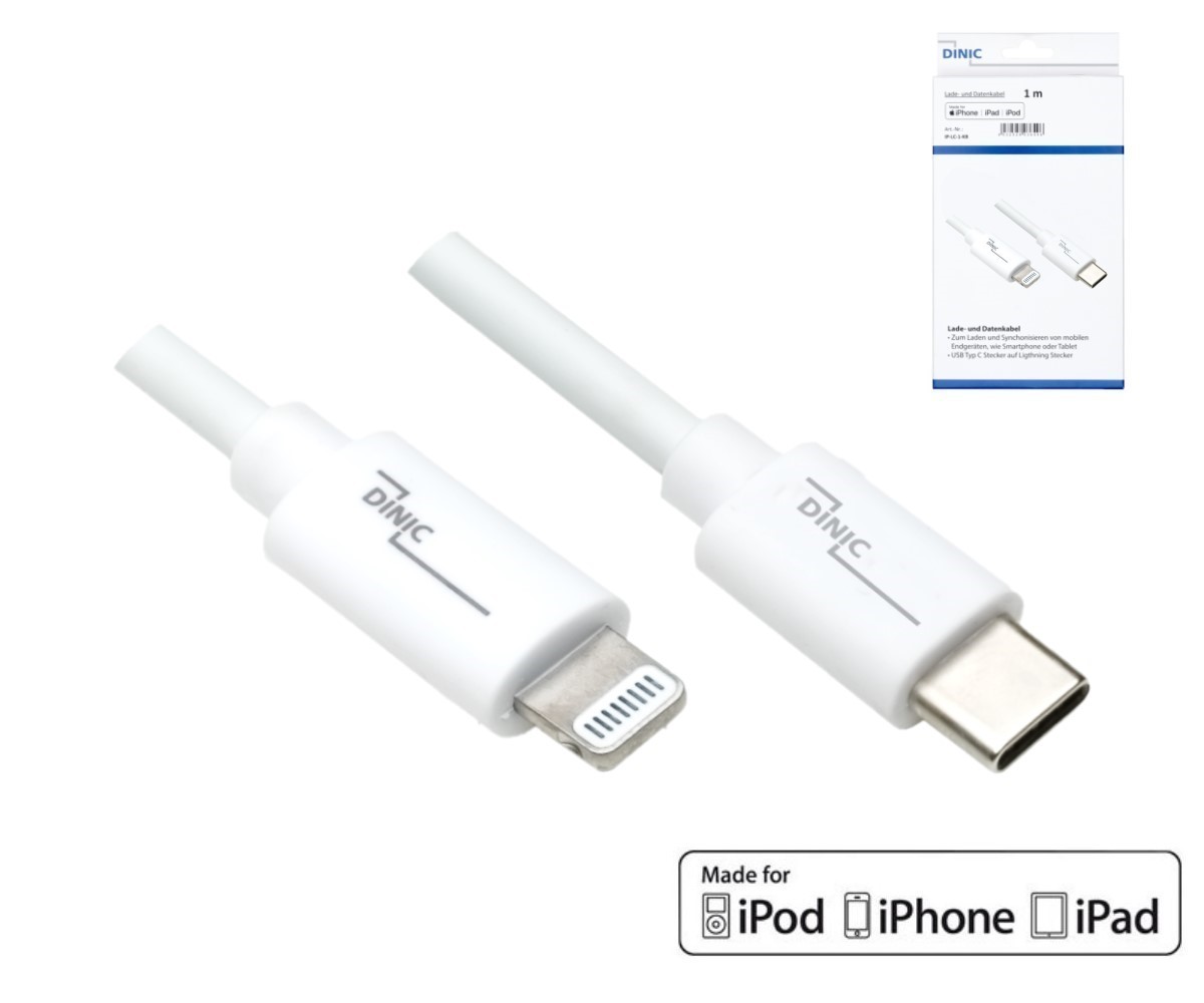 CABLE CHARGE & SYNCHRO POWER DELIVERY USB-C VERS LIGHTNING MFI 1M
