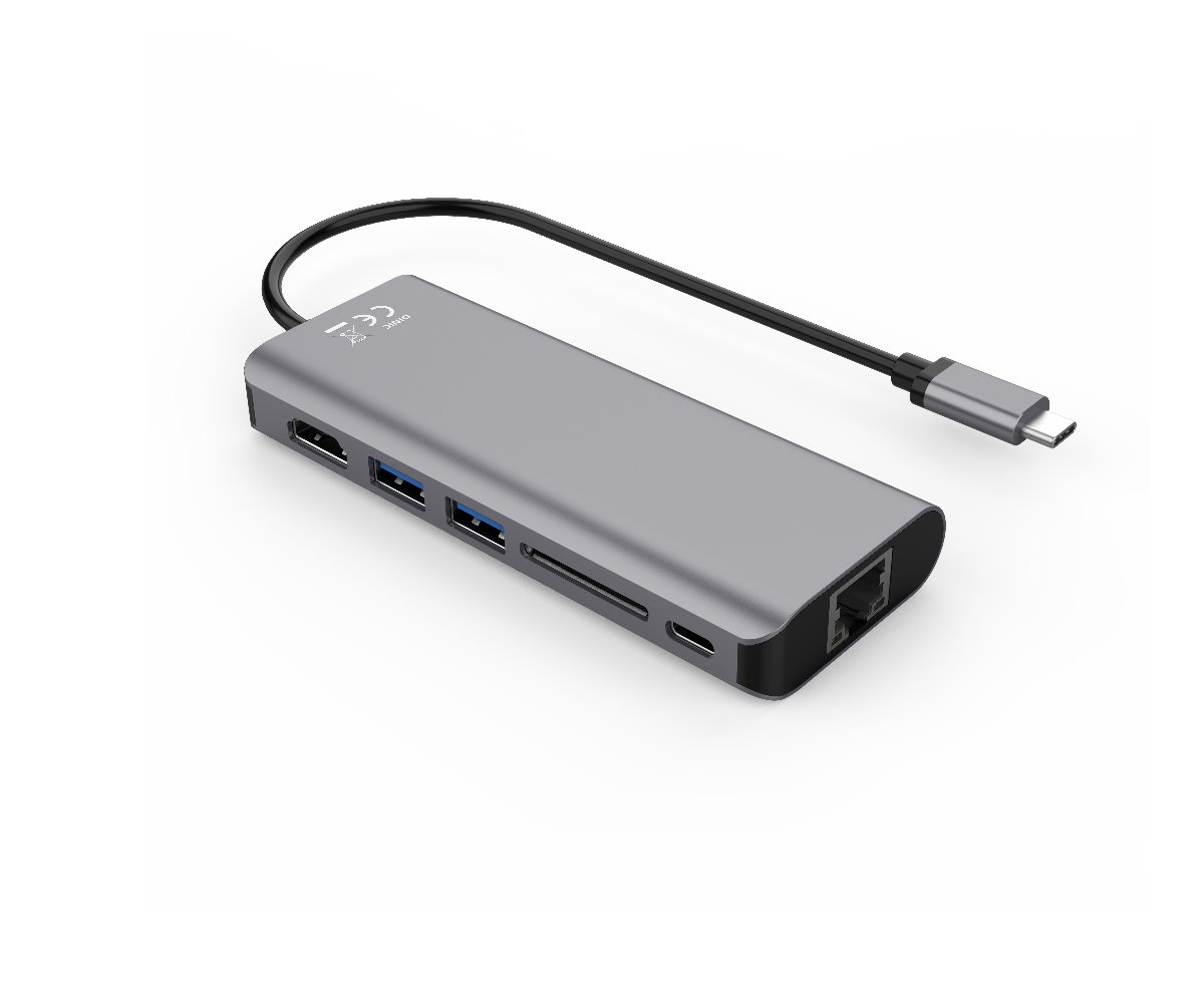 MAG Kabel - USB-C to 2xUSB 3.0, RJ45, HDMI, SD, USBC, Polybag SD