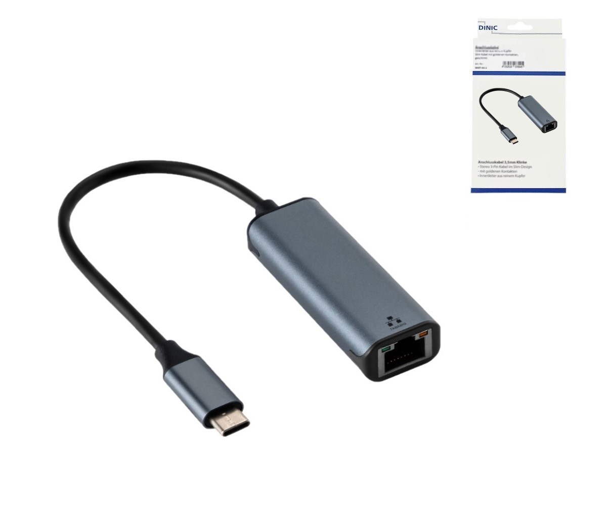 MAG-Kabel - Adapter USB C /RJ45 Gbit LAN, space grau, Alu, Box 10