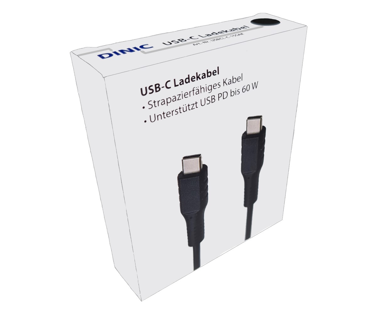 DINIC USB-C Auf Micro-B Kabel – 2 M, Schwarz, Für Datenübertragung & Aufladen