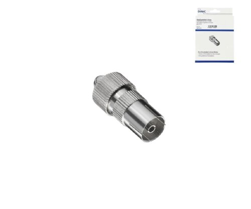 Accoppiamento coassiale 9,5 mm con connessione a vite, versione in metallo per cavo coassiale 4,5-7,5 mm, scatola DINIC con foro Euro