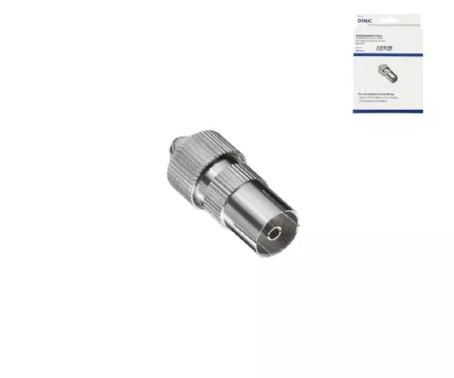 Coupleur coaxial 9,5mm avec raccord à vis, version métallique pour câble coaxial 4,5-7,5mm, DINIC Box