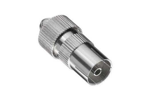 DINIC coaxial coupling 9.5mm, with screw connection, metal version, for coaxial cable 4.5 - 7.5mm, DINIC blister pack