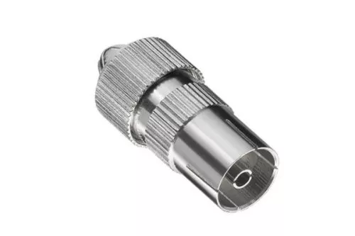 DINIC Koaxial Kupplung 9,5mm, mit Schraubanschluss, Metallausführung, für Koaxialkabel 4,5 - 7,5mm, DINIC Blister