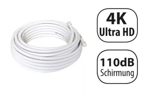Koaxial TV/SAT Verlegekabel, Klasse A, 110dB, dreifach geschirmt, auf Rolle, Länge 50,00m