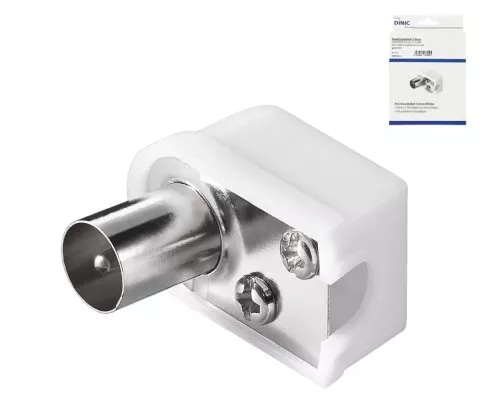 DINIC Koaxial Winkelstecker mit Schraubbefestigung, DINIC Box