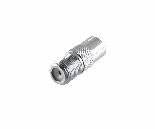 Adapter coaxial socket to F-socket, F-socket to coaxial socket, full metal, DINIC box with Euro hole