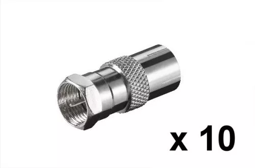 Adapter F-Stecker auf Koax-Kupplung (IEC), Menge: 10 Stück, Polybag