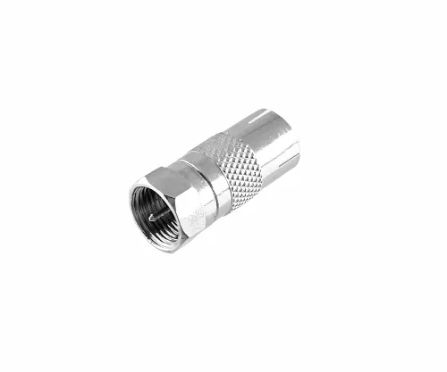 Adapter F plug to coax coupling, SAT plug to ANT coupling, full metal, DINIC box with Euro hole,