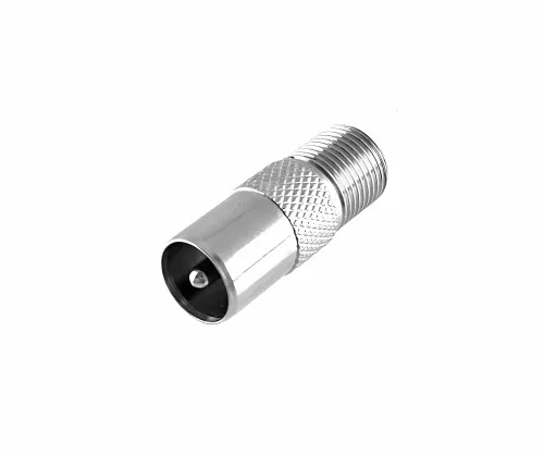 Adattatore da spina IEC a presa F, da spina ANT a presa SAT, completamente in metallo, scatola DINIC con foro Euro