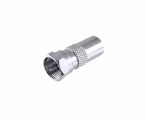 Adapter coax plug to SAT plug, ANT plug to SAT plug, full metal, DINIC box with Euro hole