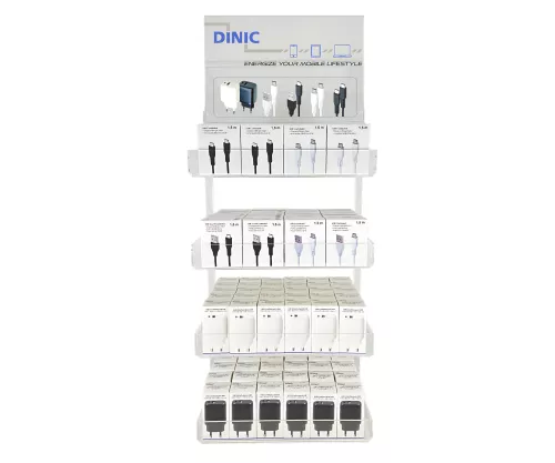 Smartphone/tablet opladen USB-voeding, USBC/A en USBC/C oplaadkabel, DINIC acryl display Smartphone/tablet opladen USB-voeding, USBC/A en USBC/C oplaadkabel, DINIC acryl display