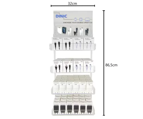 Smartphone/tablet opladen USB-voeding, USBC/A en USBC/C oplaadkabel, DINIC acryl display Smartphone/tablet opladen USB-voeding, USBC/A en USBC/C oplaadkabel, DINIC acryl display