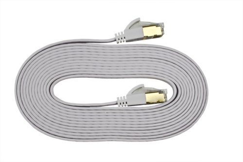 Câble patch Cat.6, plat, PiMF/STP, blanc, DINIC blister, longueur 2m