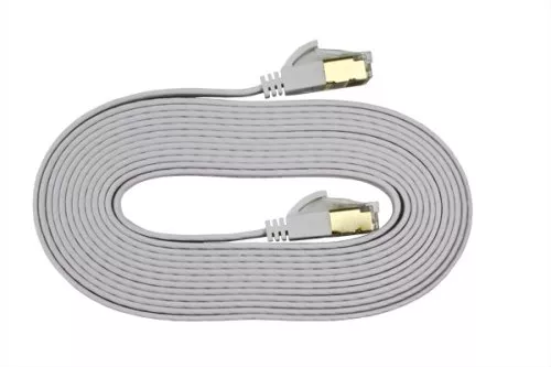 Patch cable Cat.6, flat, PiMF/STP, white, 3m