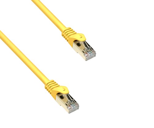 Câble patch Premium Cat.7, LSZH, 2x RJ45 mâles, cuivre, jaune, 0,30m