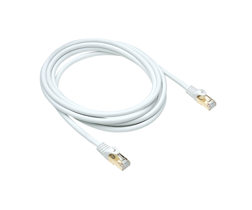 Premium Cat.7 ühenduskaabel, LSZH, 2x RJ45 pistik, vask, valge, 15.00m