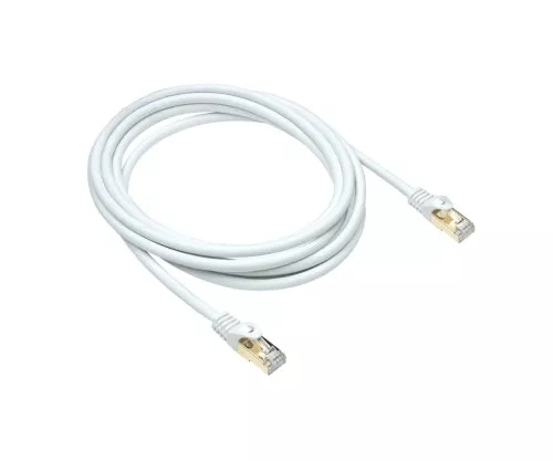 Câble patch Premium Cat.7, LSZH, 2x RJ45 mâles, cuivre, blanc, 0,50m