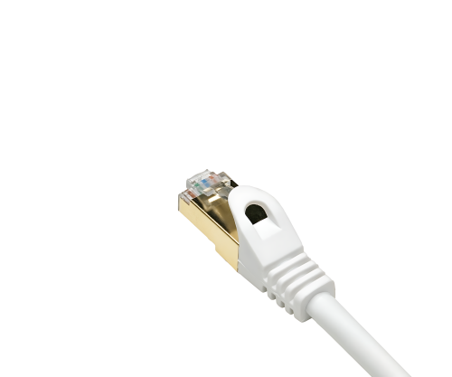 Premium Cat.7 ühenduskaabel, LSZH, 2x RJ45 pistik, vask, valge, 15.00m