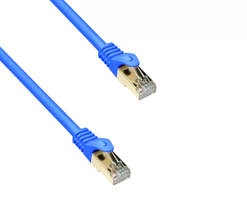 Prémium Cat.7 patch kábel, LSZH, 2x RJ45 dugó, réz, kék, 1.00m