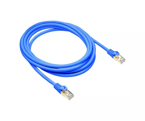 Câble patch Premium Cat.7, LSZH, 2x RJ45 mâles, cuivre, bleu, 1,00m