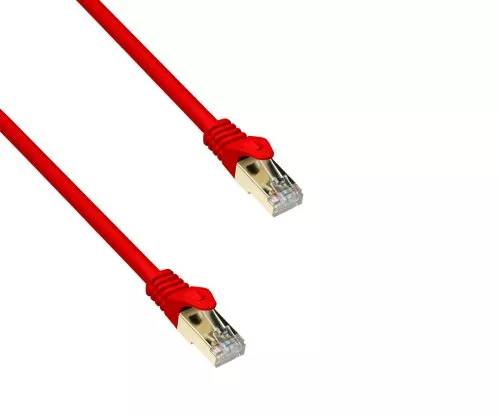 Premium Cat.7 patch cable, LSZH, 2x RJ45 plug, copper, red, 1m